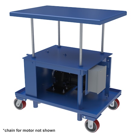 Vestil High Profile AC Power Post Table, Load Cap. 2000 lb., Platform Length: 48" MT-3048-HP-AC